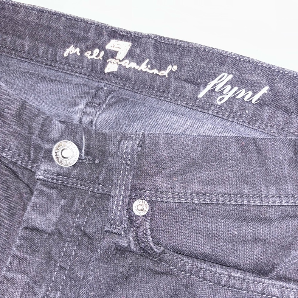 7 for all Mankind Flynt Black Jeans Denim Bling Y2K Bootcut 28 Embellished